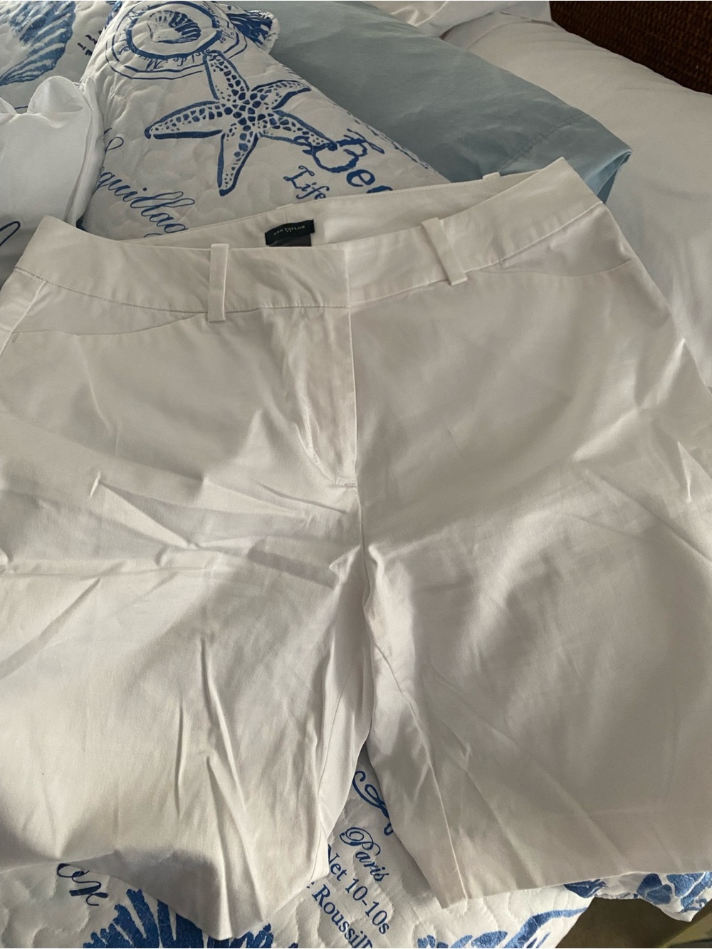 Ann Taylor curvy White Tailored Bermuda Shorts